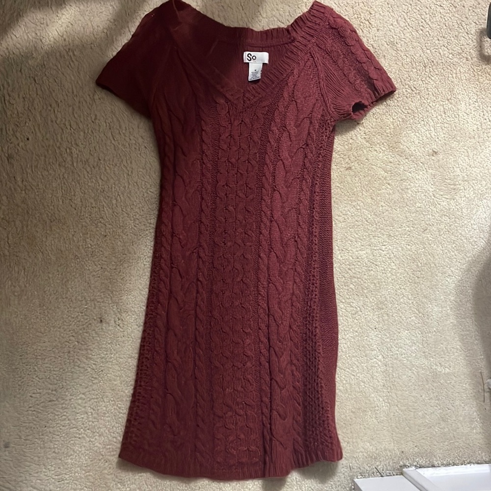 So, medium sweater dress tight fitted could easily fit a small, worn once